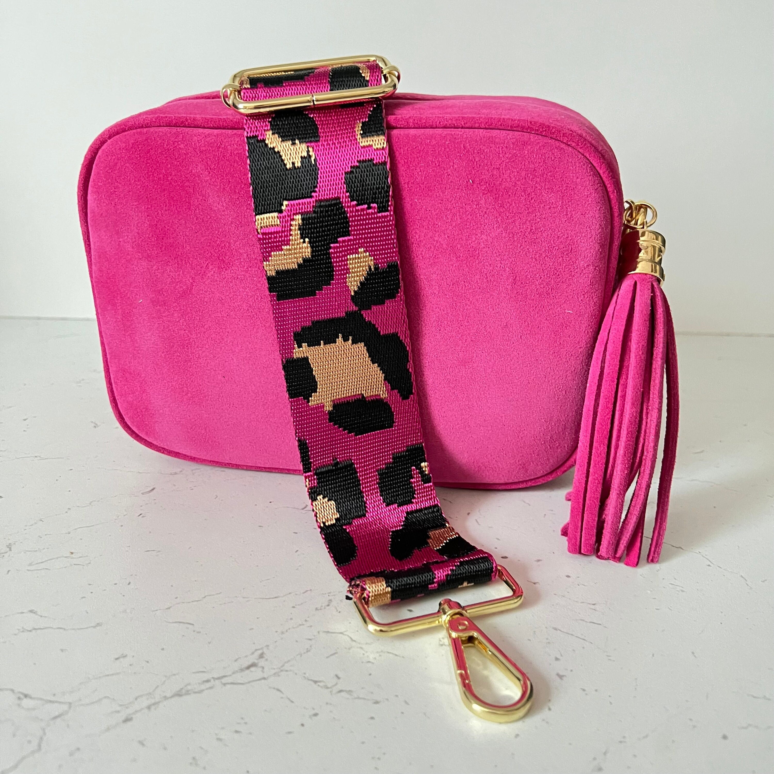 Pink Suede Cross-body Bag