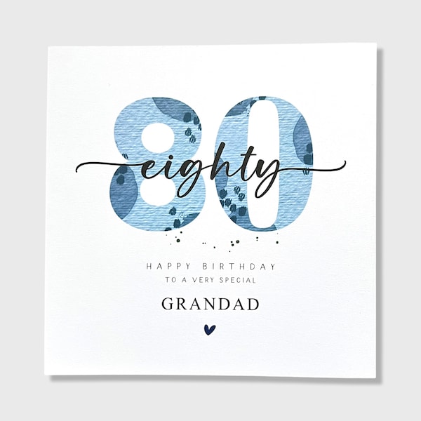 Tarjeta de cumpleaños número 80, abuelo, abuelo, papá, tío, padrastro
