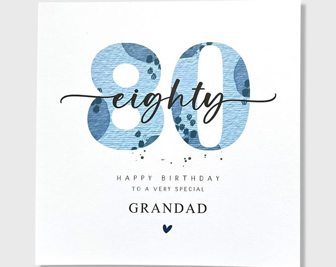 80th Birthday Card Grandad Grandpa Dad Uncle Step Dad