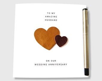 3rd Wedding Anniversary Card Leather Anniversary Husband Wife Him Her