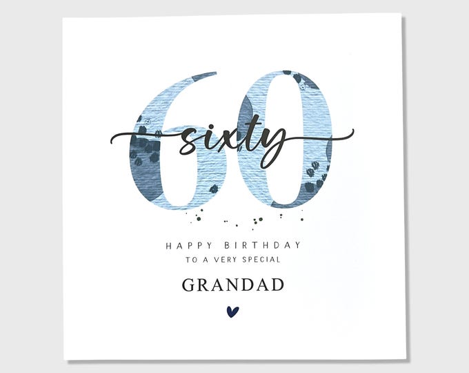 60th Birthday Card Grandad Husband Dad Grandfather Daddy Brother Uncle Friend
