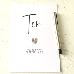 Dix ans plus tard 10e anniversaire de mariage carte étain anniversaire femme mari lui sa