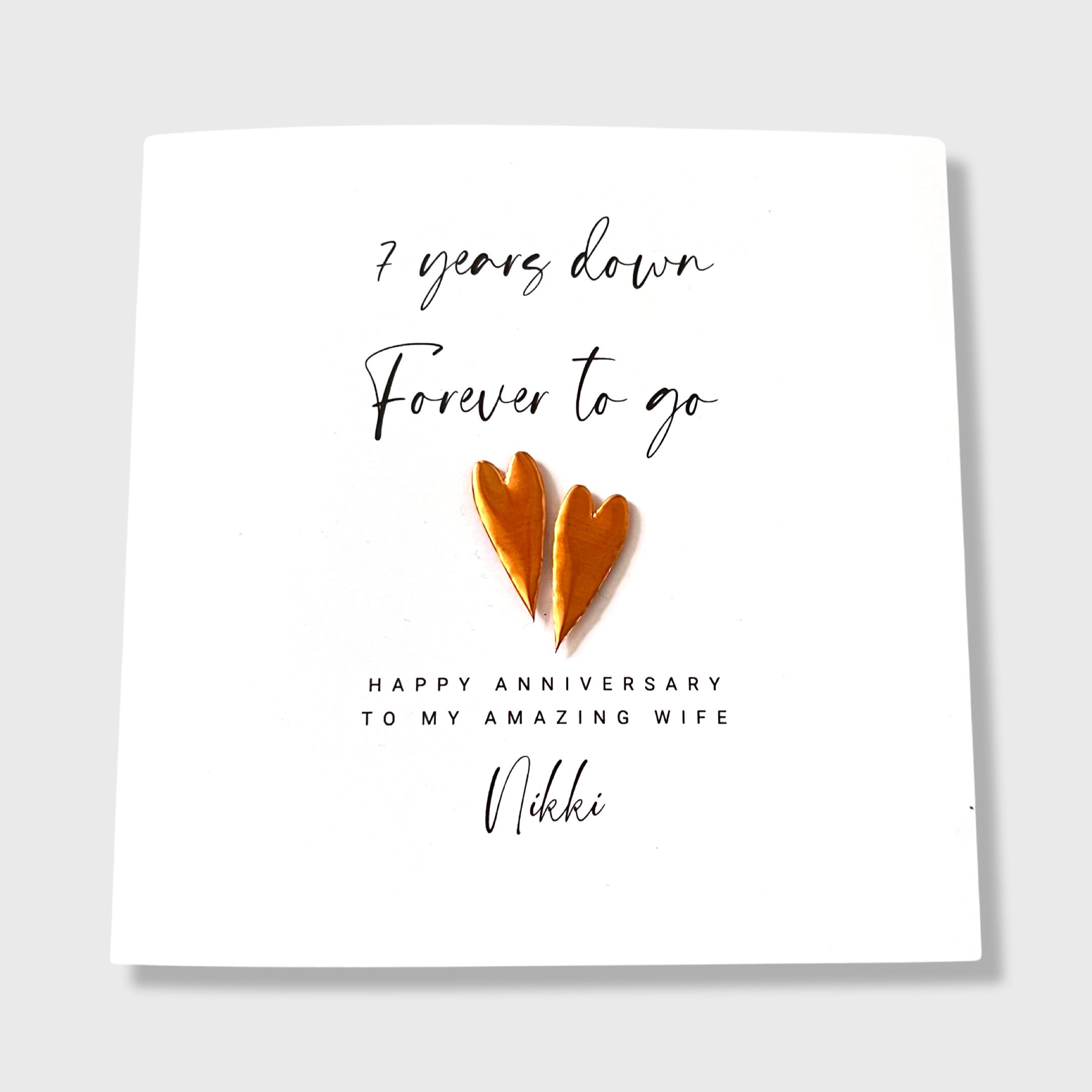 thumbnail image 2 of White Cotton Cards 7th Copper Anniversary Memories Of This Year... 2 of 14