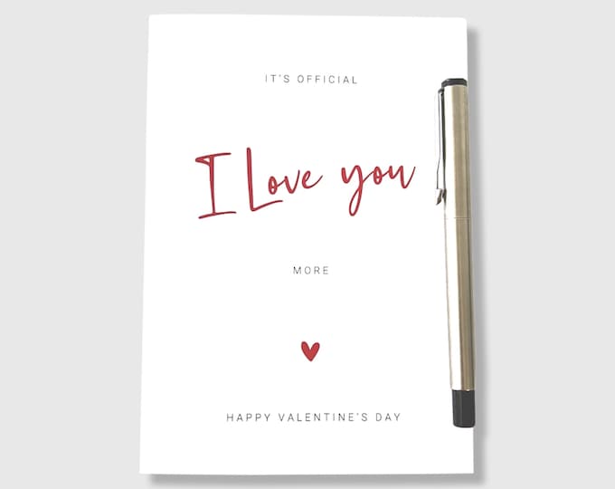 Valentine's Day Card I Love You More Anniversary Card Valentines Card