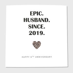 Carte anniversaire de mariage 6e anniversaire de mariage épique femme mari lui son couple