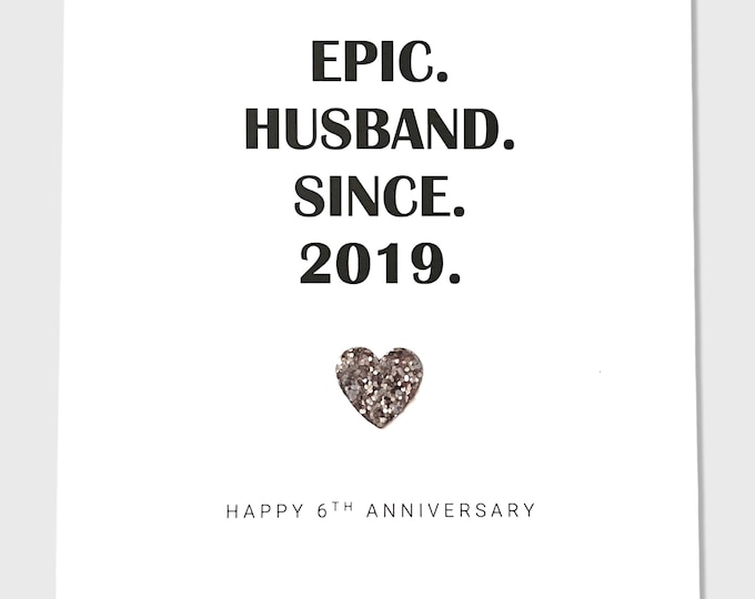 6th Wedding Anniversary Card Iron Anniversary Epic Wife Husband Him Her Couple