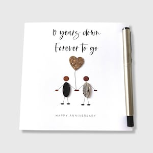 Carte 19e anniversaire de mariage 19 ans plus tard, pour toujours, bronze Anniversaire de mariage ethnique femme mari lui elle