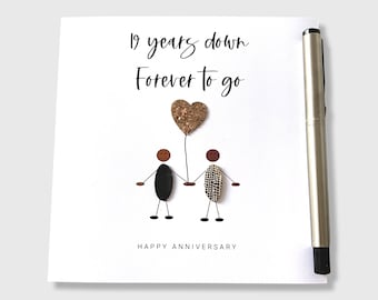 19th Wedding Anniversary Card, Bronze Anniversary Him Her Ethnic