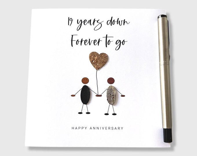 19th Wedding Anniversary Card 19 Years Down Forever To Go Bronze Wedding Anniversary Ethnic Wife Husband Him Her