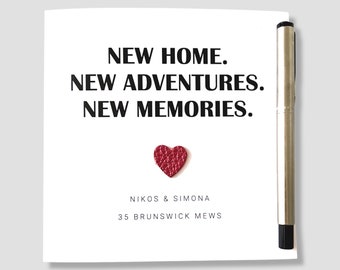 New Home Card Personalised New Adventures New Memories Happy Home