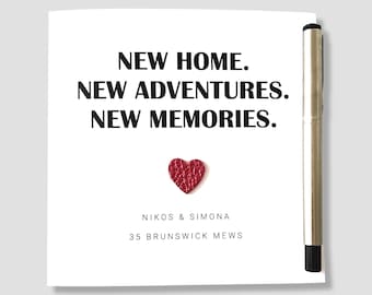 New Home Card Personalised New Adventures New Memories Happy Home