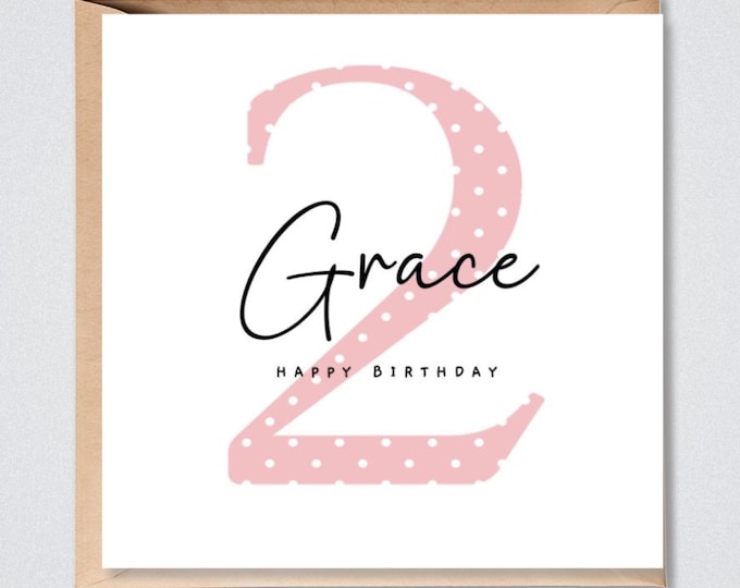 Personalised 2nd Birthday Card, Daughter, Granddaughter, Niece, Her