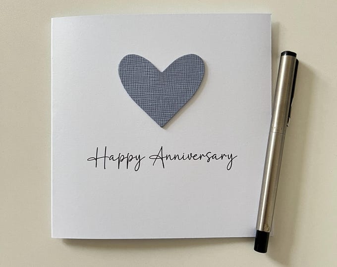 Anniversary Card, Leather Anniversary, Husband Wife Him Her