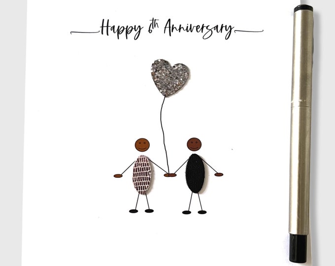 6th Anniversary Card Iron Wedding Anniversary Ethnic Him Her
