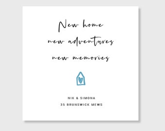 New Home Card Personalised New Adventures New Memories