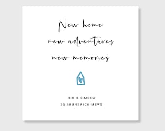 New Home Card Personalised New Adventures New Memories