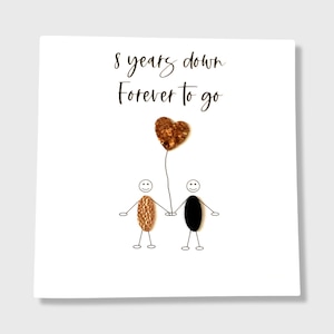 Carte 8e anniversaire de mariage Bronze anniversaire 8 ans plus tard Épouse Mari Lui Elle