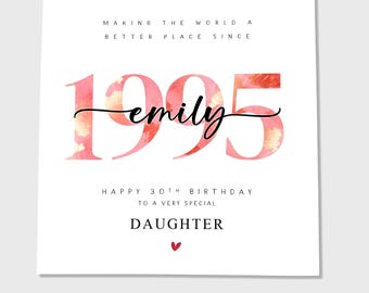 30th Birthday Card 1995 Better Place Daughter Granddaughter Sister Niece Auntie Friend Her