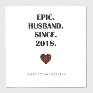 Carte 7e anniversaire de mariage en cuivre anniversaire épique femme mari lui son couple