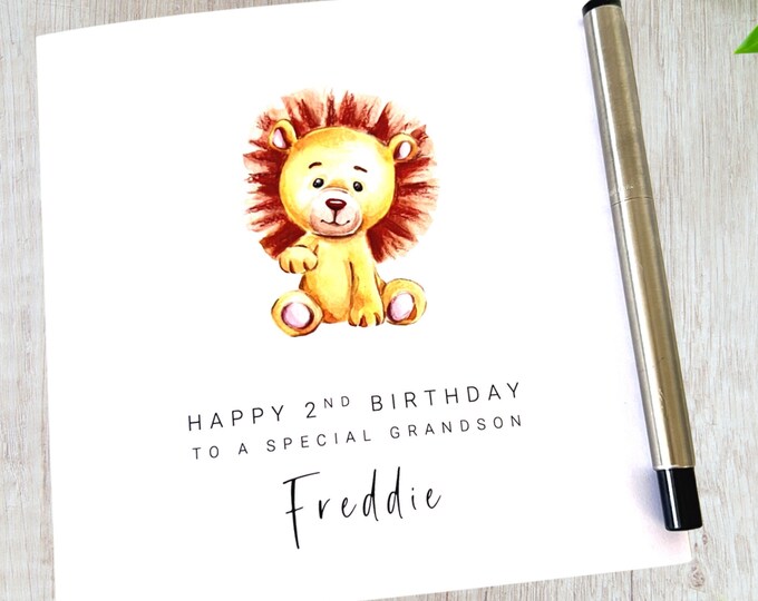 Personalised 2nd Birthday Card Grandson Granddaughter Birthday Card Personalised