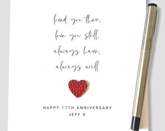 Personalised 17th Wedding Anniversary Card Any Anniversary Year