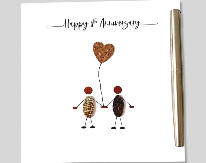 8th Wedding Anniversary Card Bronze Anniversary ETHNIC Wife Husband Him Her
