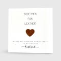 3rd Wedding Anniversary Card Together for Leather Anniversary Him Her Husband Wife