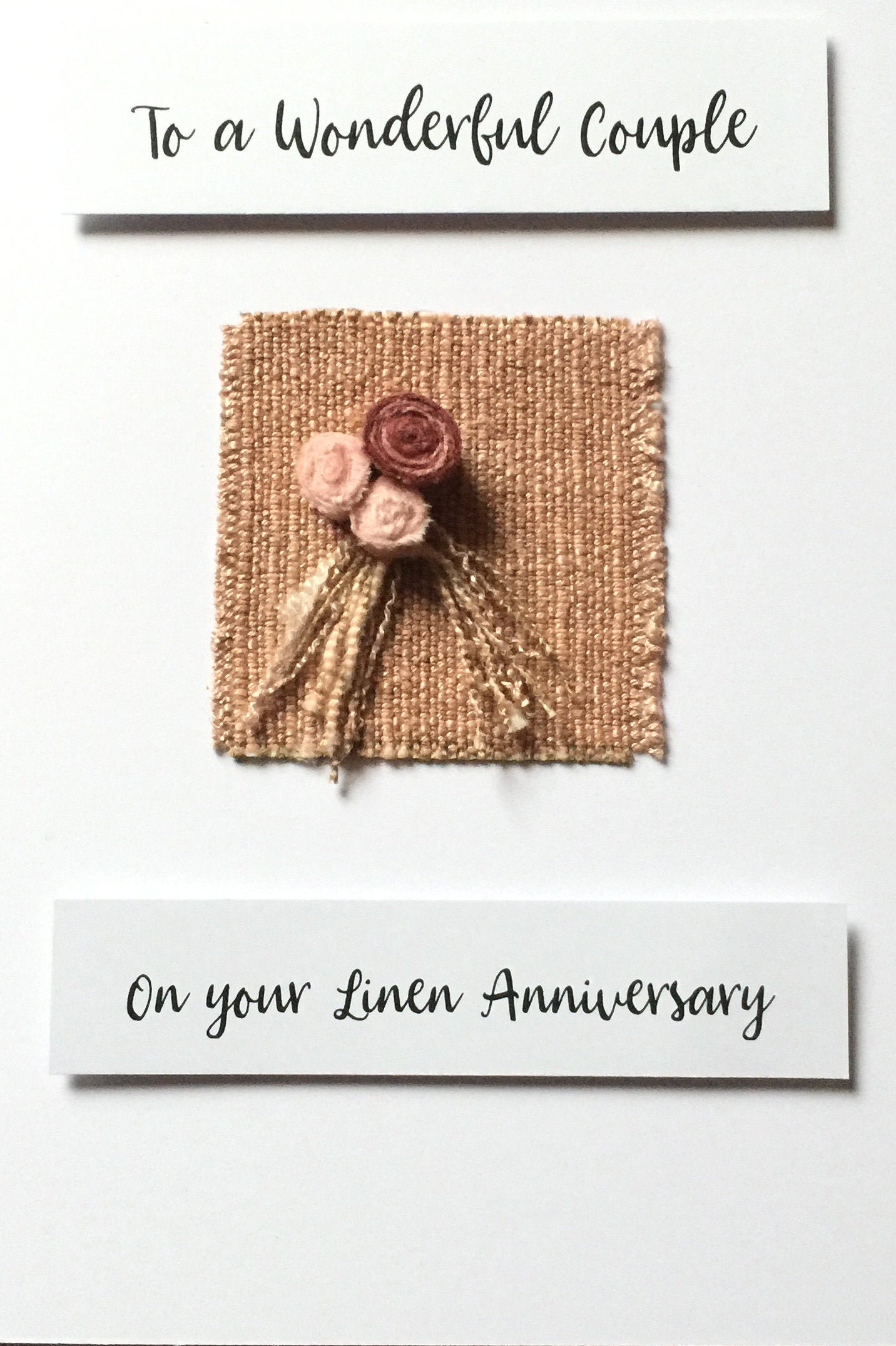 4th wedding anniversary card linen anniversary couple
