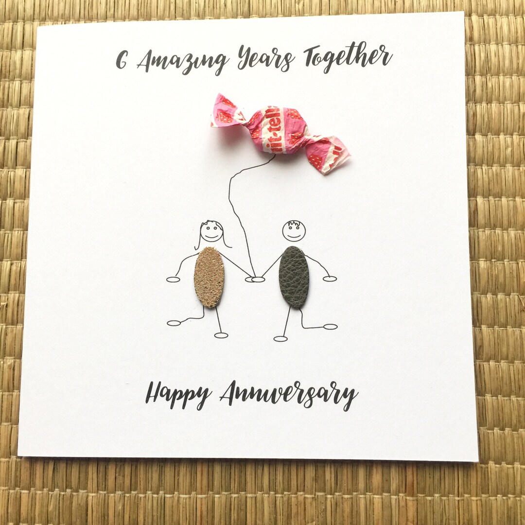 6th Wedding Anniversary Card Sugar Anniversary Card Candy Him Etsy UK