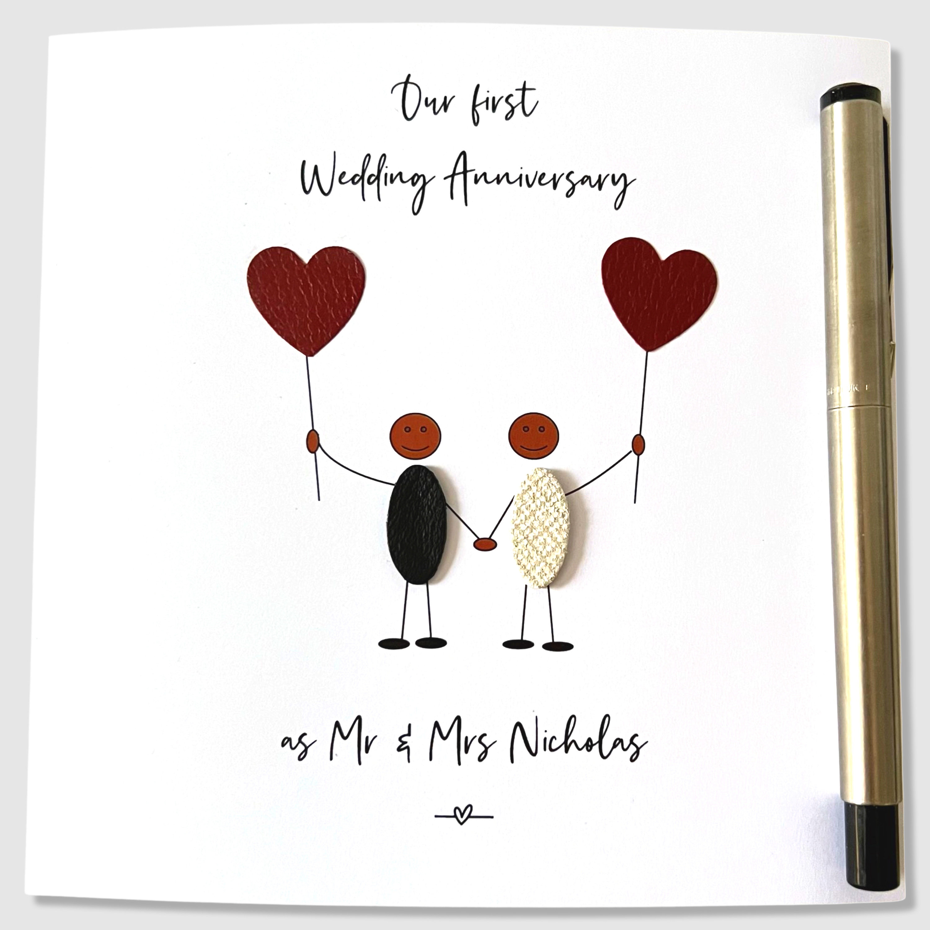 Personalised 1st Wedding Anniversary Card Ethnic Paper Anniversary