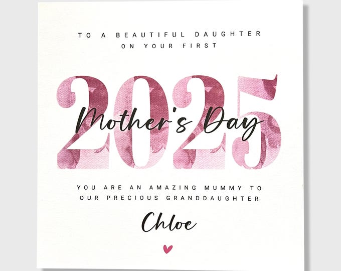 Personalised 1st Mother's Day Card 2025 for Daughter