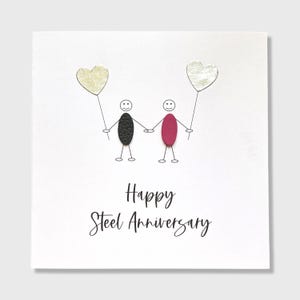 Carte 11e anniversaire de mariage Anniversaire en acier Little People