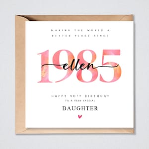 40th Birthday Card Personalised 1985 Daughter Wife Sister Granddaughter Her