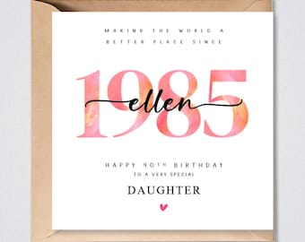 40th Birthday Card Personalised 1985 Daughter Wife Sister Granddaughter Her