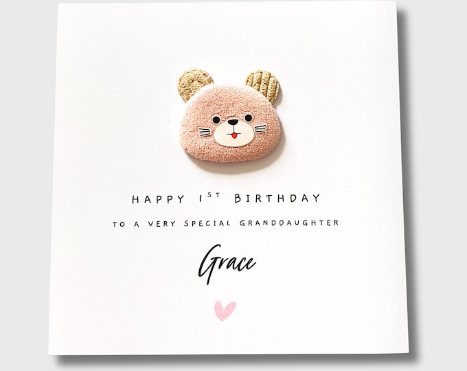 1st Birthday Card Personalised Daughter Granddaughter Niece Goddaughter Sister