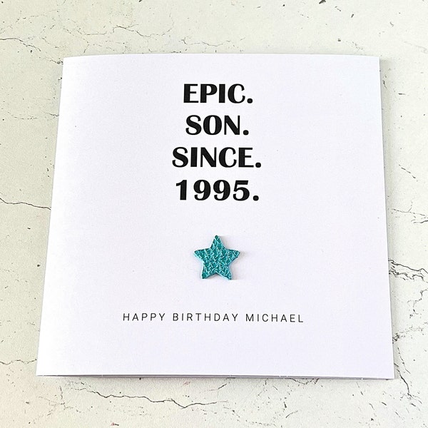 Son Birthday Card Personalised Epic Amazing Wonderful Birthday Card