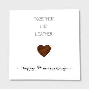 Carte 9e anniversaire de mariage ensemble pour anniversaire en cuir lui son mari femme couple