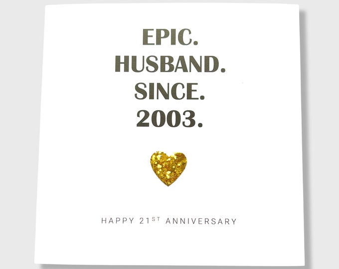 21st Wedding Anniversary Card Brass Anniversary Epic Wife Husband Him Her Couple