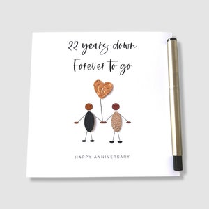 Carte 22e anniversaire de mariage, 22 ans plus tard, cuivre Anniversaire Ethnique Lui Son mari Femme