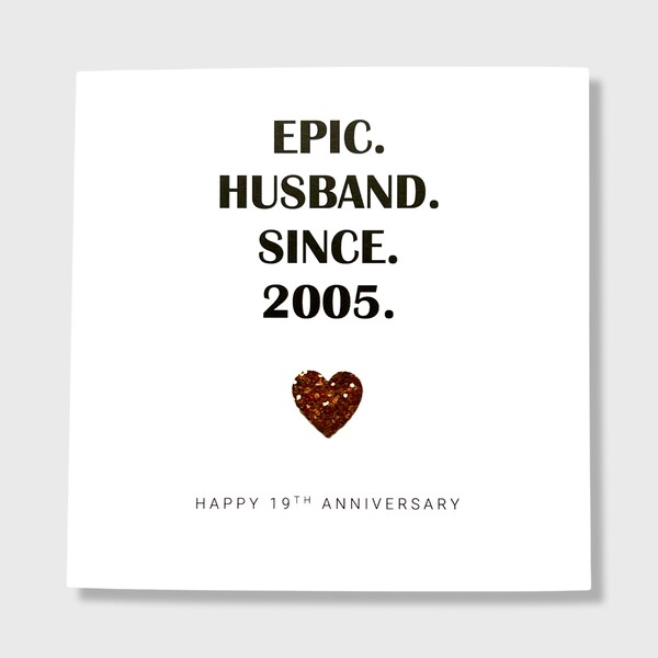 19th Wedding Anniversary Card Bronze Anniversary Epic Wife Husband Him Her Couple