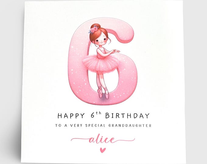 Personalised 6th Birthday Card for Her