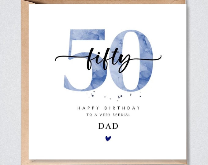 50th Birthday Card brother, dad, uncle, grandpa, step dad, godfather, cousin, friend.