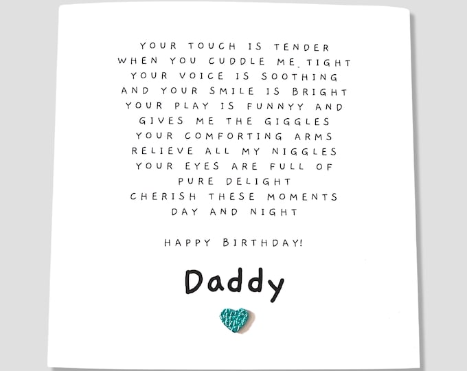 Daddy Birthday Card, Poem from Son Daughter to Father