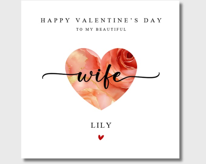 Personalised Valentine's Day Card for Wife Her