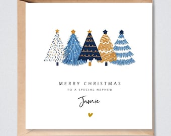 Personalised Christmas Card Nephew, Niece, Him, Her