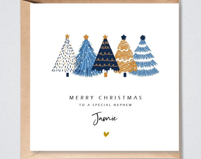 Personalised Christmas Card Nephew, Niece, Him, Her