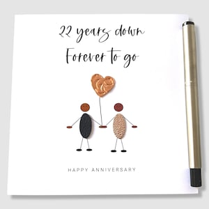 22nd Wedding Anniversary Card 22 Years Down Copper Anniversary Ethnic Him Her Husband Wife