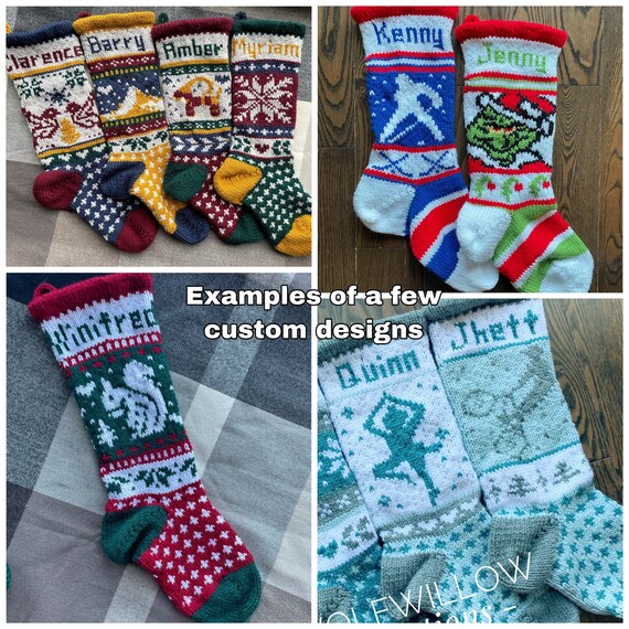 2022 Hand Knit Christmas Stockings Personalized Made To | Etsy