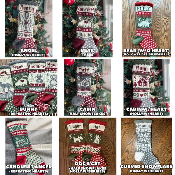 2022 Hand Knit Christmas Stockings Personalized Made To | Etsy
