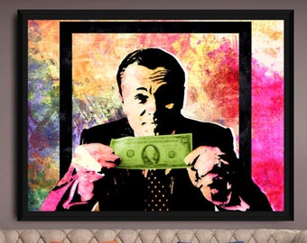 Wolf Of Wall Street Etsy - wolf of wall street abstract pastel black floating frame canvas office decor money talks abstract art invincible motivational decor